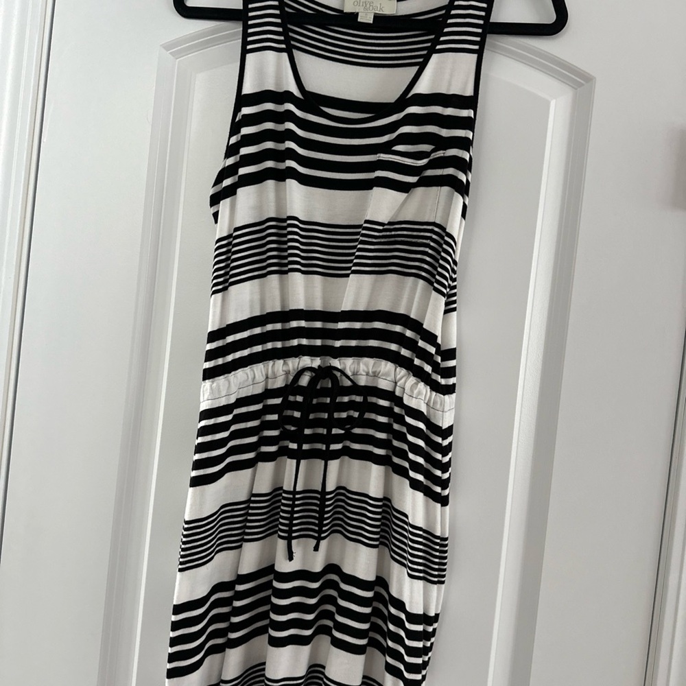 Olive & Oak Black and White Striped Mini Dress